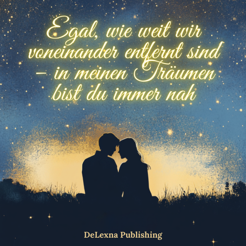 Abbildung eines Liebespaares.
Bildtitel: Egal, wie weit wir voneinander entfernt sind – in meinen Träumen bist du immer nah.